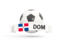 Dominican Republic. Football with banner. Download icon.