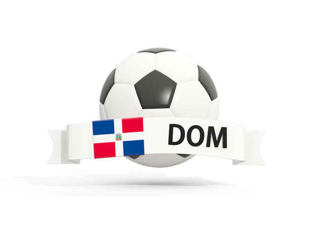 Football with banner. Download flag icon of Dominican Republic at PNG format