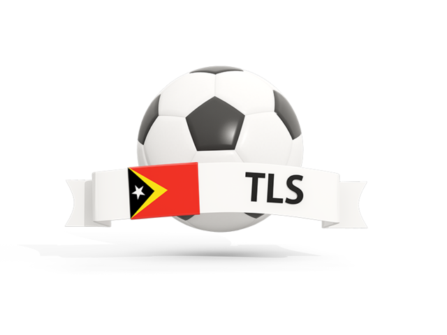 Футбольный мяч  с баннером. Скачать флаг. Восточный Тимор