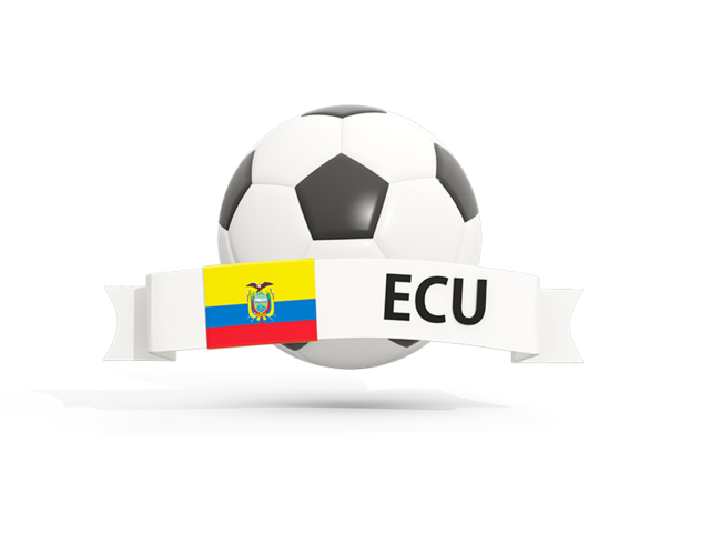 Футбольный мяч  с баннером. Скачать флаг. Эквадор