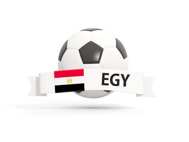 Football with banner. Download flag icon of Egypt at PNG format