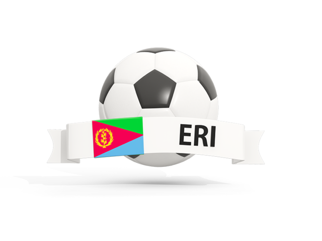 Football with banner. Download flag icon of Eritrea at PNG format
