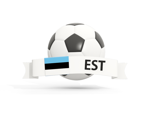 Football with banner. Download flag icon of Estonia at PNG format