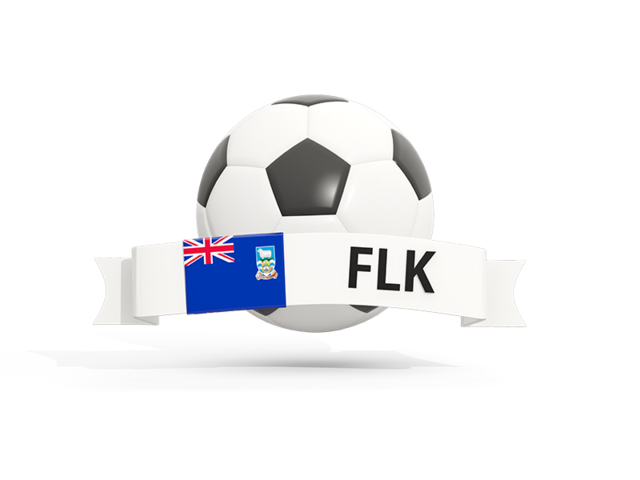 Football with banner. Download flag icon of Falkland Islands at PNG format