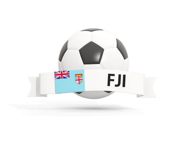 Football with banner. Download flag icon of Fiji at PNG format