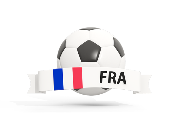 Футбольный мяч  с баннером. Скачать флаг. Франция