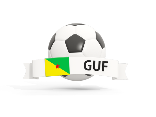 Football with banner. Download flag icon of French Guiana at PNG format