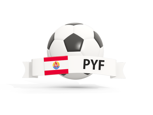 Football with banner. Download flag icon of French Polynesia at PNG format