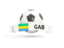 Gabon. Football with banner. Download icon.