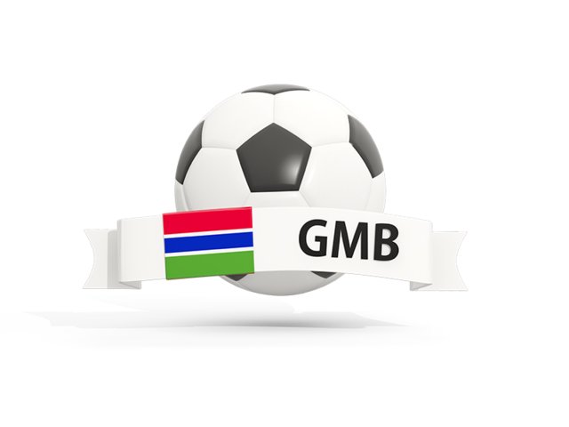 Football with banner. Download flag icon of Gambia at PNG format