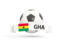 Ghana. Football with banner. Download icon.