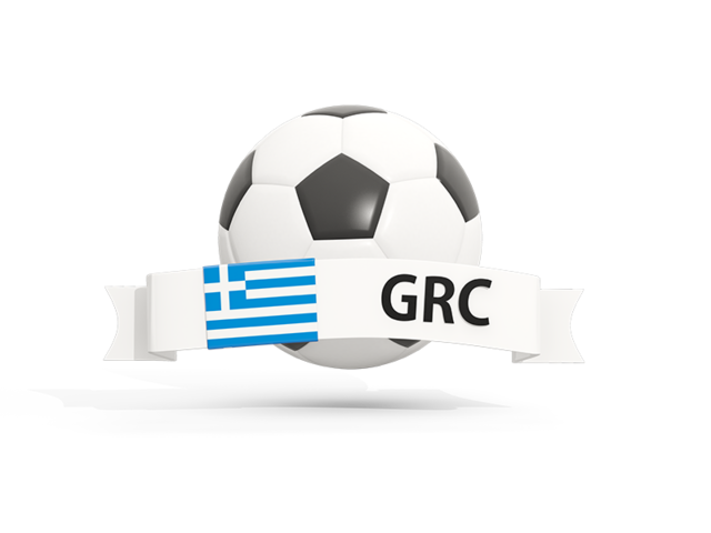 Football with banner. Download flag icon of Greece at PNG format