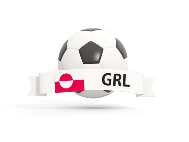 Football with banner. Download flag icon of Greenland at PNG format
