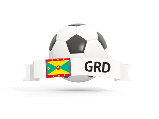 Football with banner. Download flag icon of Grenada at PNG format