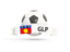 Guadeloupe. Football with banner. Download icon.