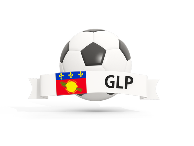 Football with banner. Download flag icon of Guadeloupe at PNG format