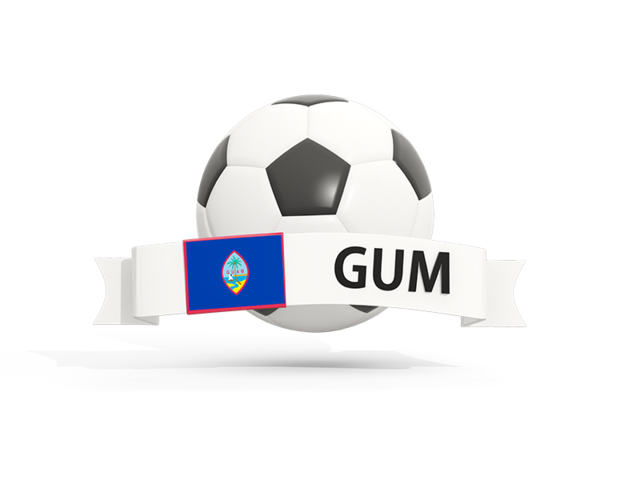 Football with banner. Download flag icon of Guam at PNG format