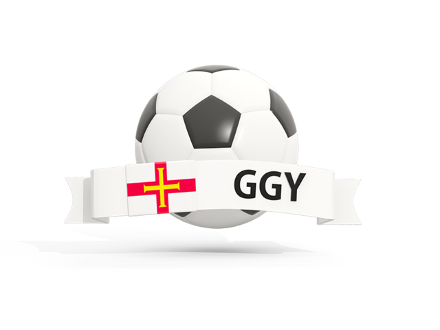 Football with banner. Download flag icon of Guernsey at PNG format