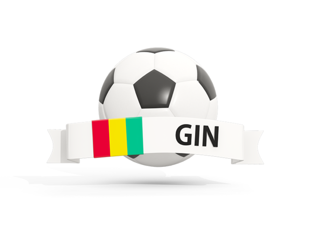 Football with banner. Download flag icon of Guinea at PNG format