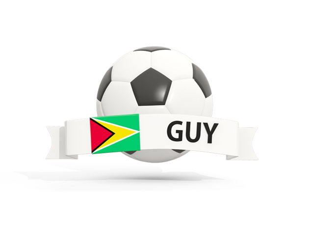 Football with banner. Download flag icon of Guyana at PNG format