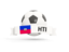 Haiti. Football with banner. Download icon.