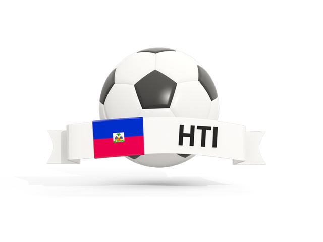 Football with banner. Download flag icon of Haiti at PNG format