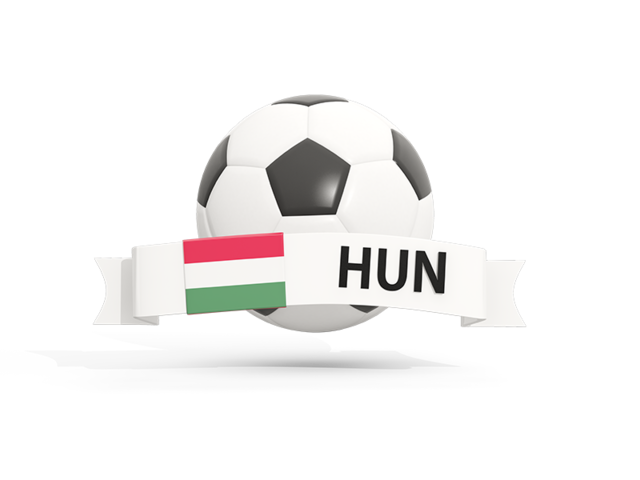 Футбольный мяч  с баннером. Скачать флаг. Венгрия