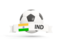 India. Football with banner. Download icon.