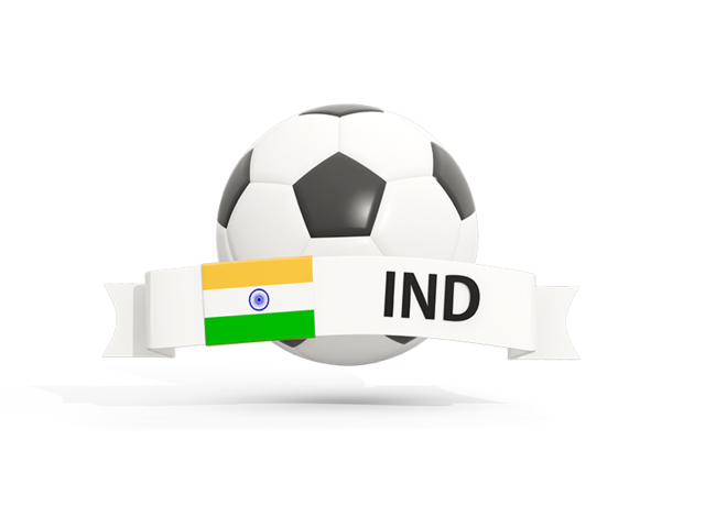 Football with banner. Download flag icon of India at PNG format