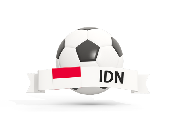 Football with banner. Download flag icon of Indonesia at PNG format