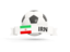 Iran. Football with banner. Download icon.