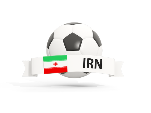 Футбольный мяч  с баннером. Скачать флаг. Иран