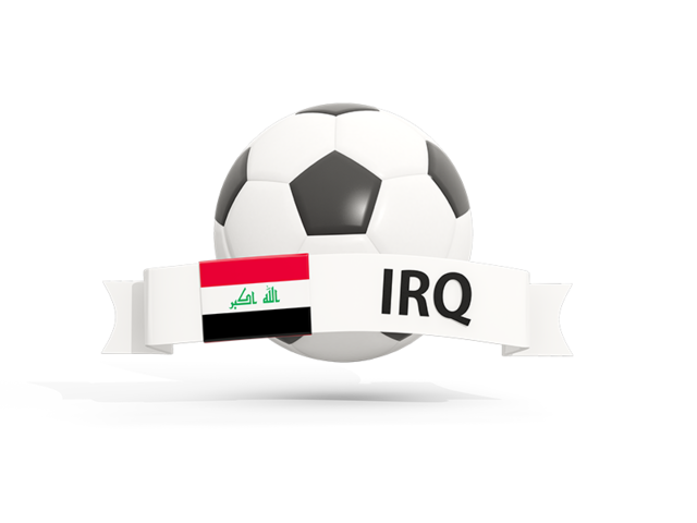Football with banner. Download flag icon of Iraq at PNG format
