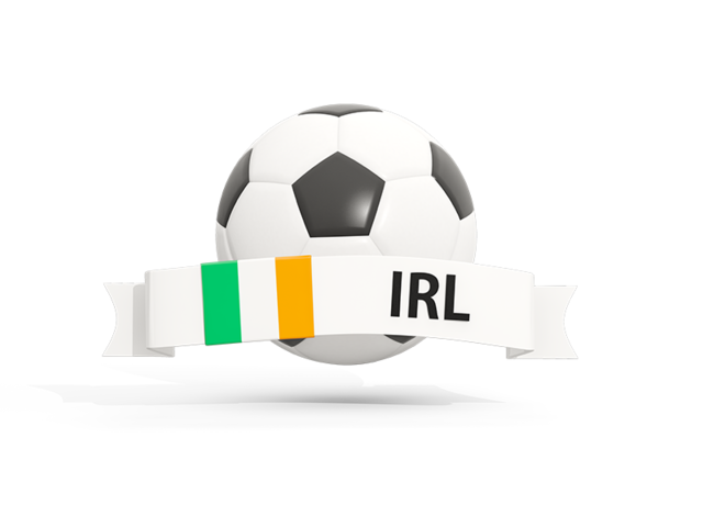 Football with banner. Download flag icon of Ireland at PNG format