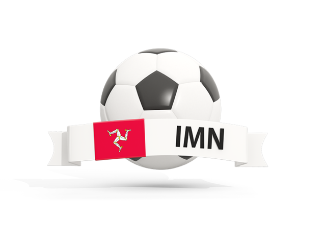 Football with banner. Download flag icon of Isle of Man at PNG format