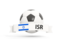 Israel. Football with banner. Download icon.