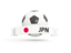 Japan. Football with banner. Download icon.