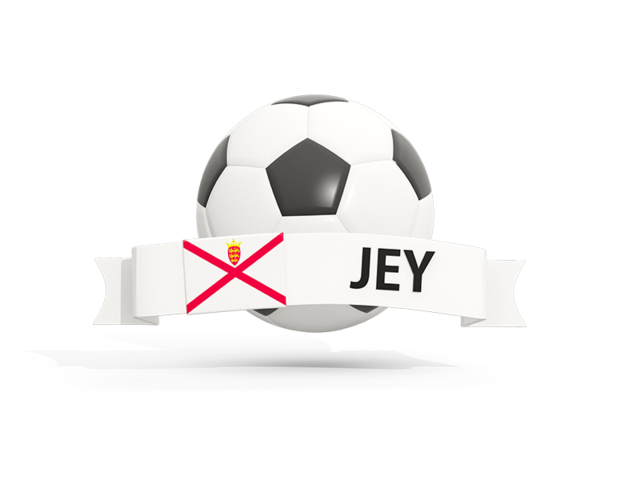 Football with banner. Download flag icon of Jersey at PNG format