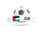 Jordan. Football with banner. Download icon.