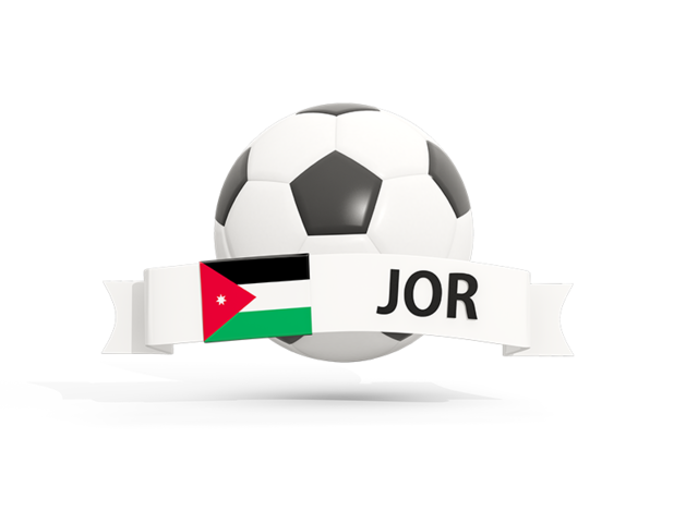 Футбольный мяч  с баннером. Скачать флаг. Иордания