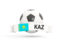 Kazakhstan. Football with banner. Download icon.