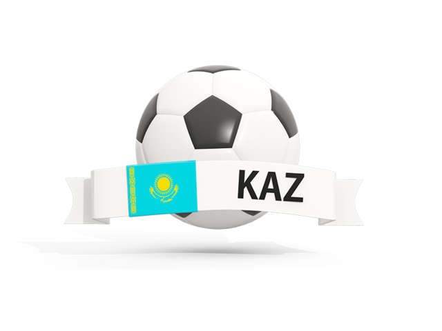 Футбольный мяч  с баннером. Скачать флаг. Казахстан