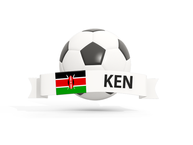 Football with banner. Download flag icon of Kenya at PNG format