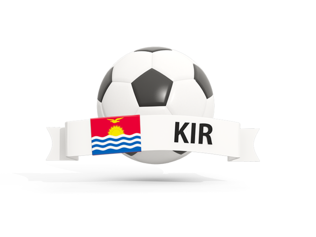 Football with banner. Download flag icon of Kiribati at PNG format