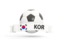 Южная Корея. Футбольный мяч  с баннером. Скачать иллюстрацию.