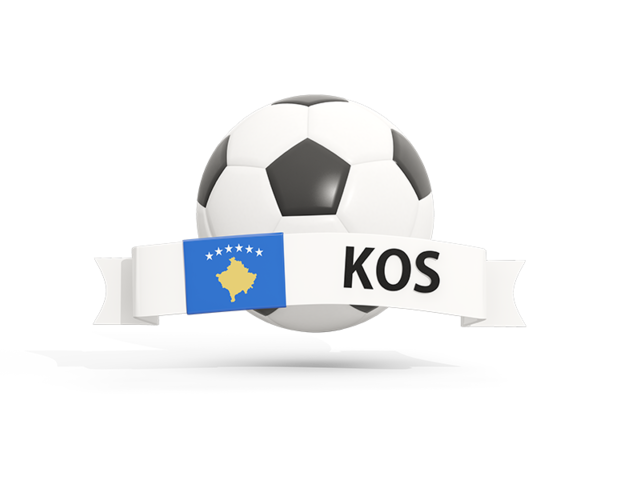 Футбольный мяч  с баннером. Скачать флаг. Косово