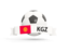Kyrgyzstan. Football with banner. Download icon.