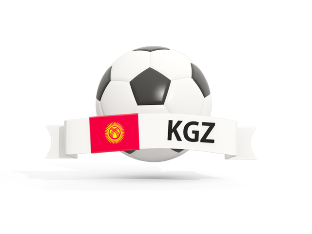 Футбольный мяч  с баннером. Скачать флаг. Киргизия