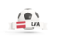 Latvia. Football with banner. Download icon.