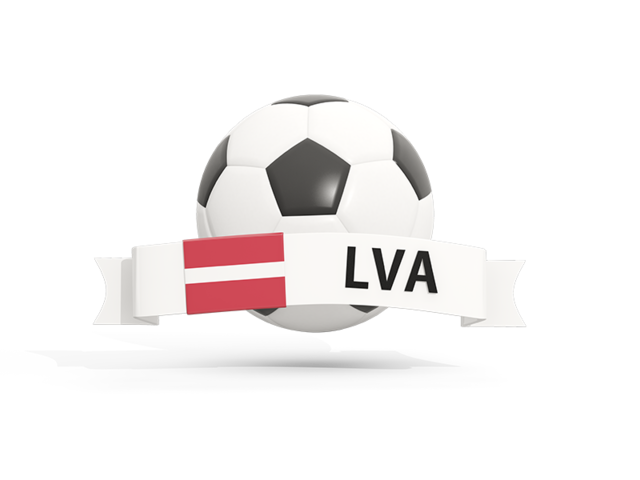 Football with banner. Download flag icon of Latvia at PNG format